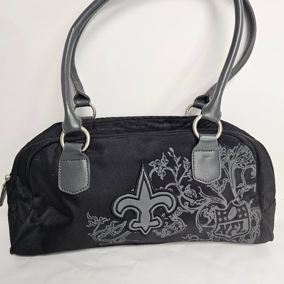 NFL New Orleans Saints womens black out handbag purse. Nothing wrong with it  Zi - Picture 1 of 14